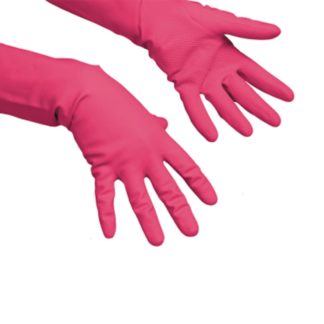 Резиновые перчатки многоцелевые, M, красный