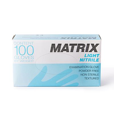 Нитриловые перчатки MATRIX LIGHT NITRILE (синтетический латекс), голубой